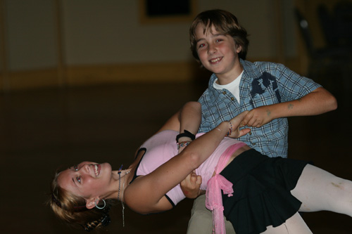 Instructor Melody Stasik dancing with original Saratoga SAVOY Swing Kid - Ian Herrick - Ian has since won scholarships and awards for his dance ability. 